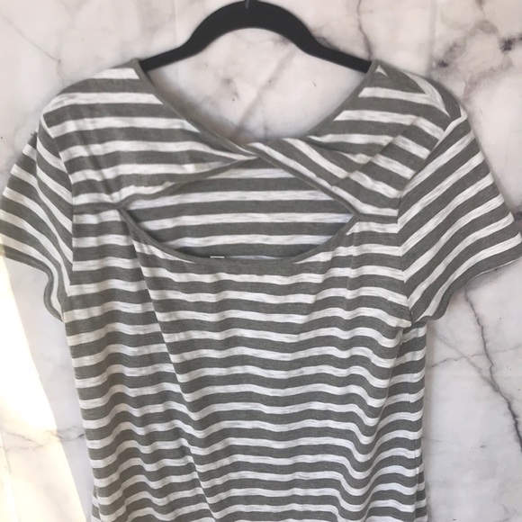 Gap gray stripe t-shirt dress - Picture 2 of 3